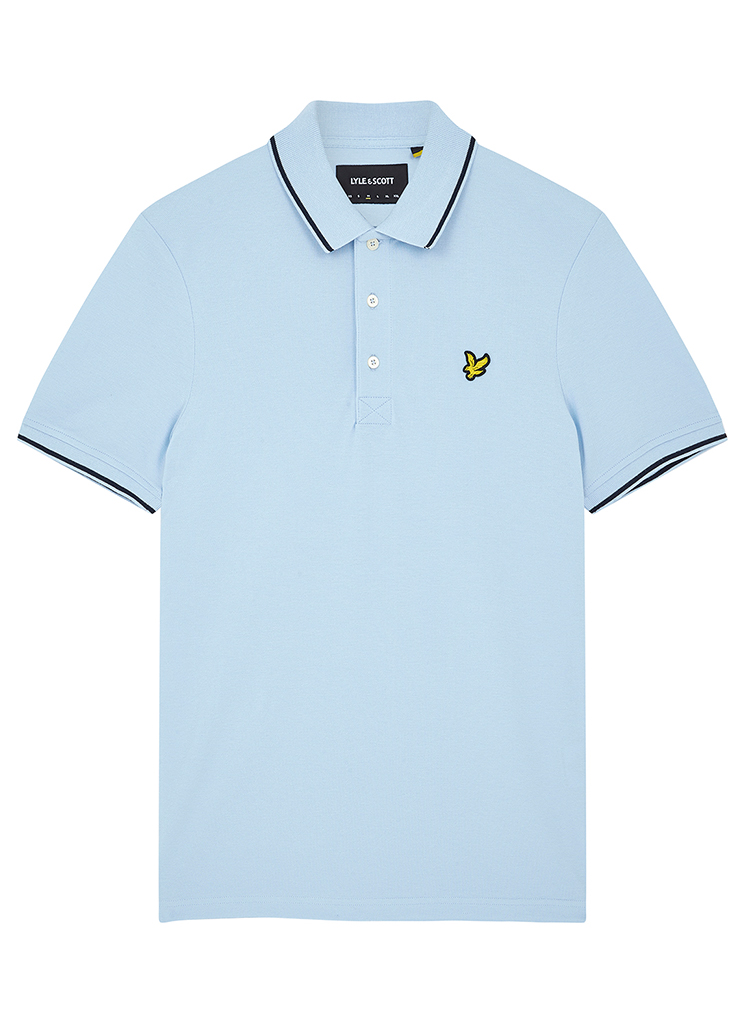 Lyle Scott Sp1524vog Tipped Polo Shirt Poloshirts W535 Light Blue Navy