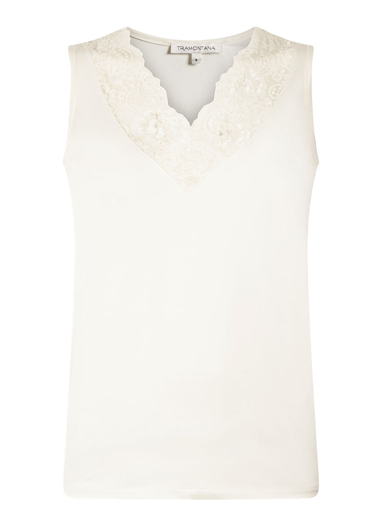 Tramontana Female Shirts En Tops Pippa Nos Basic Top V neck Lace