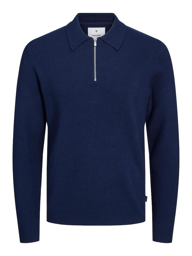 J j Premium 12248371 Jprblastall Knit Half Zip Trui Maritime Blue Maritime Navy