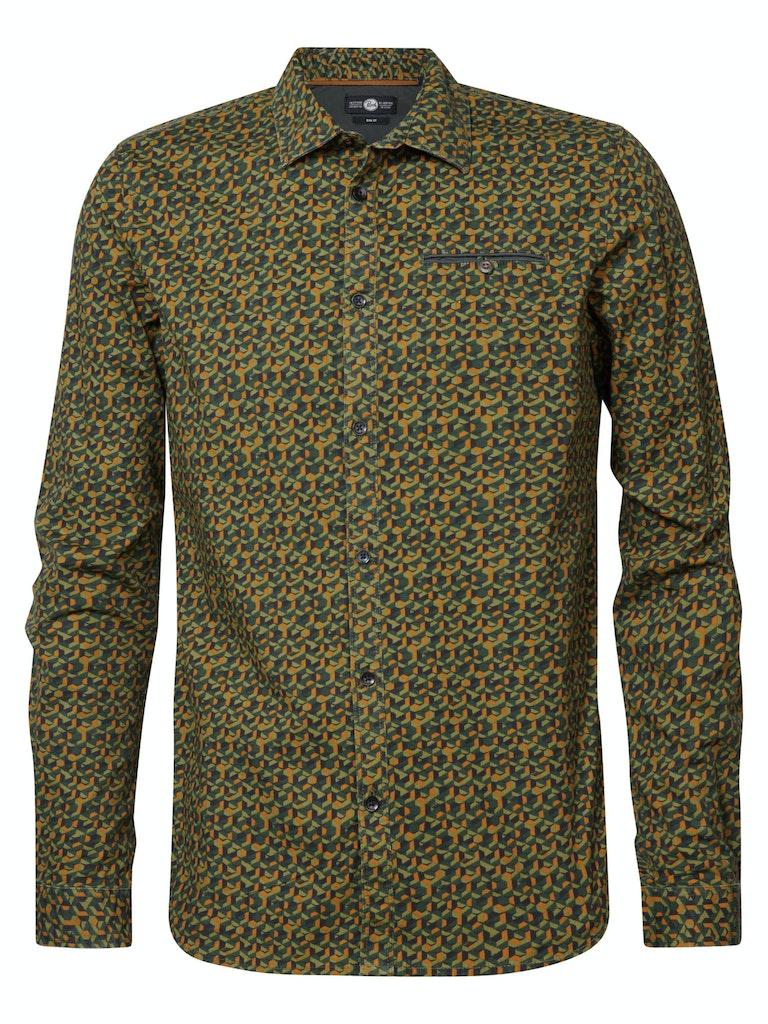 Petrol M 3030 sil404 Shirt Long Sleeve Aop Overhemd 2118 Almond