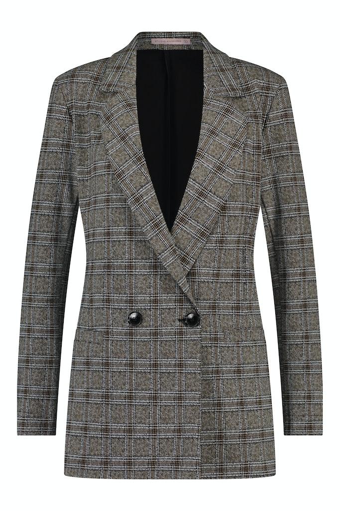 Studio Anneloes Sence Bonded Check Blazer 09188 Blazers 2390 Bronze black