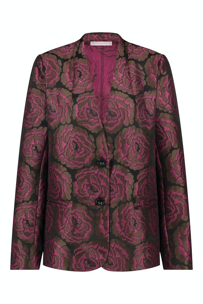 Studio Anneloes Odile Jacquard Blazer 09212 Blazers 9023 Black cinnamon