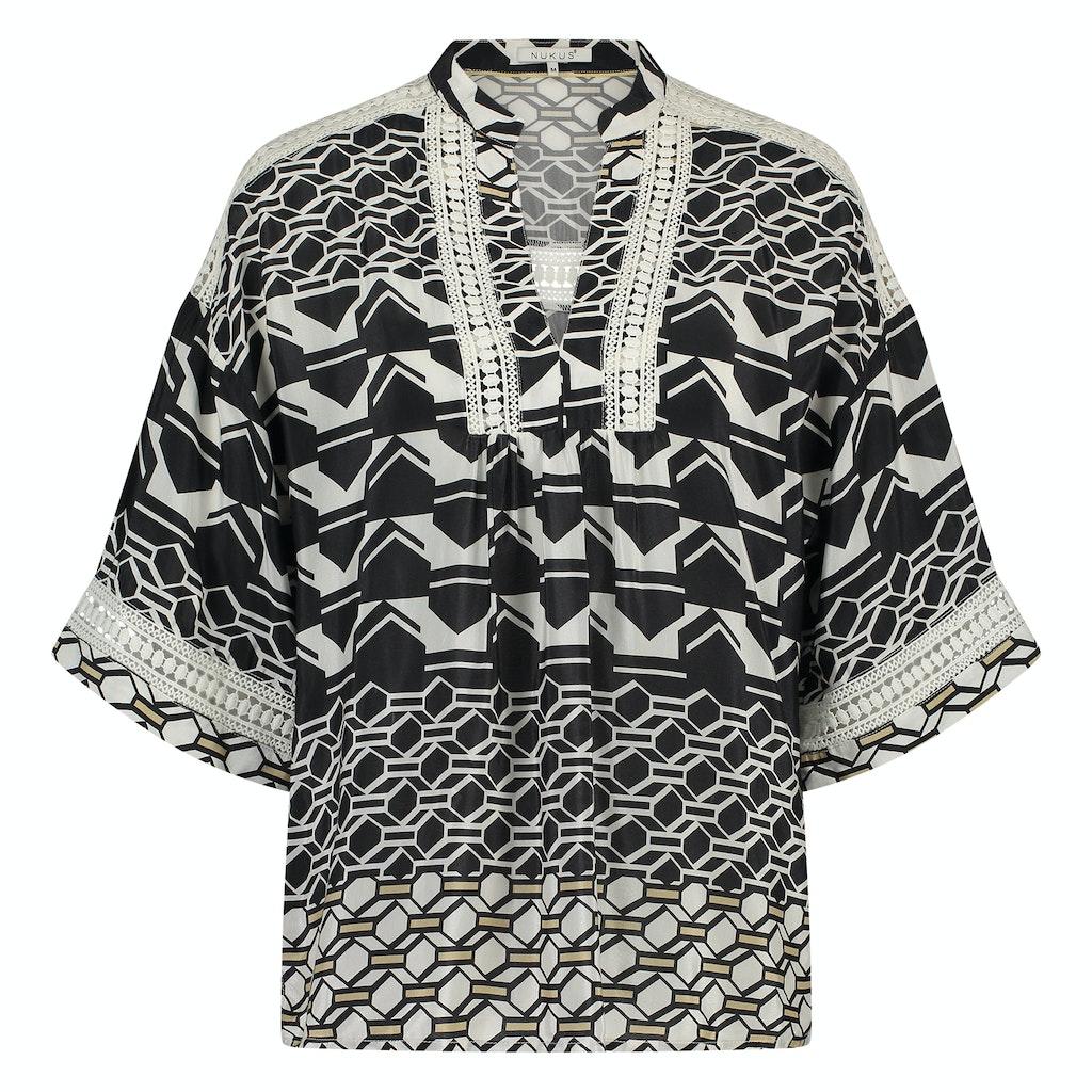 Nukus Nina Blouse Graphic Ss240466 Blouse 89 Black white