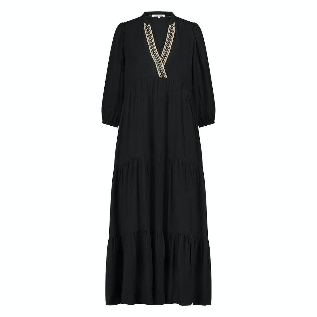 Nukus Sabrina Dress Vneck Ss24123 Jurk 5 Black