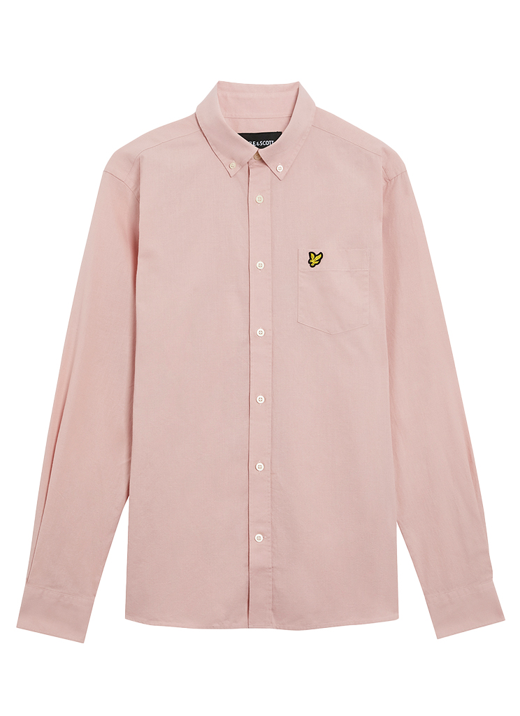 Lyle Scott Male Overhemden Lw2004v Cotton Linen Button Down Shirt