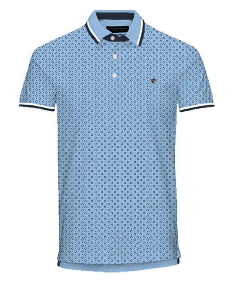 J j Premium Jprpaulos Play Aop Blu. Ss Polo 12154548 Poloshirts Dutch Canal