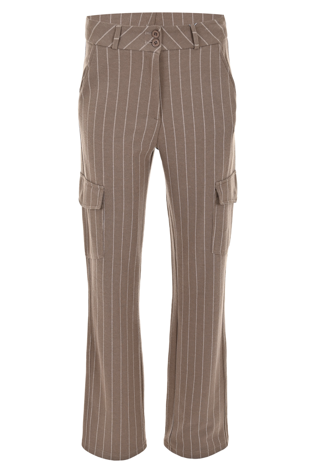 Zizo Fa23.loo.016 Loreen L34 Broek Cargobroeken Pinstripe Dark Sand D4