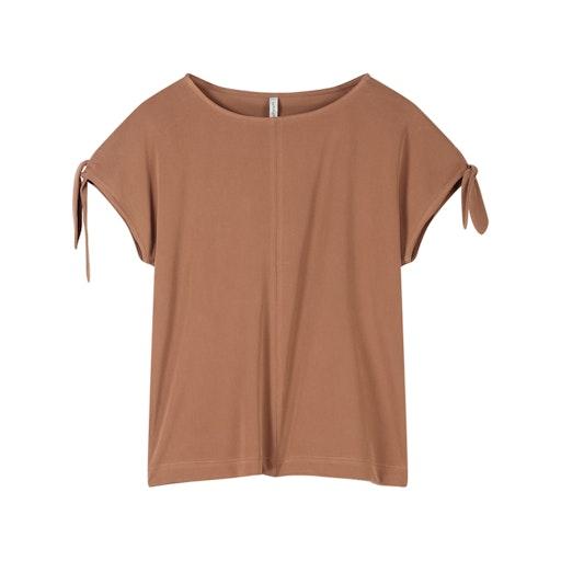 Summum Jersey Top Washed Modal Single Jersey 3s5006 30618 T shirt Korte Mouw 752 Cacao