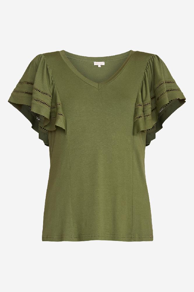 Maicazz Su24.60.033 Jalisa Top T shirt Korte Mouw Pale Green d6