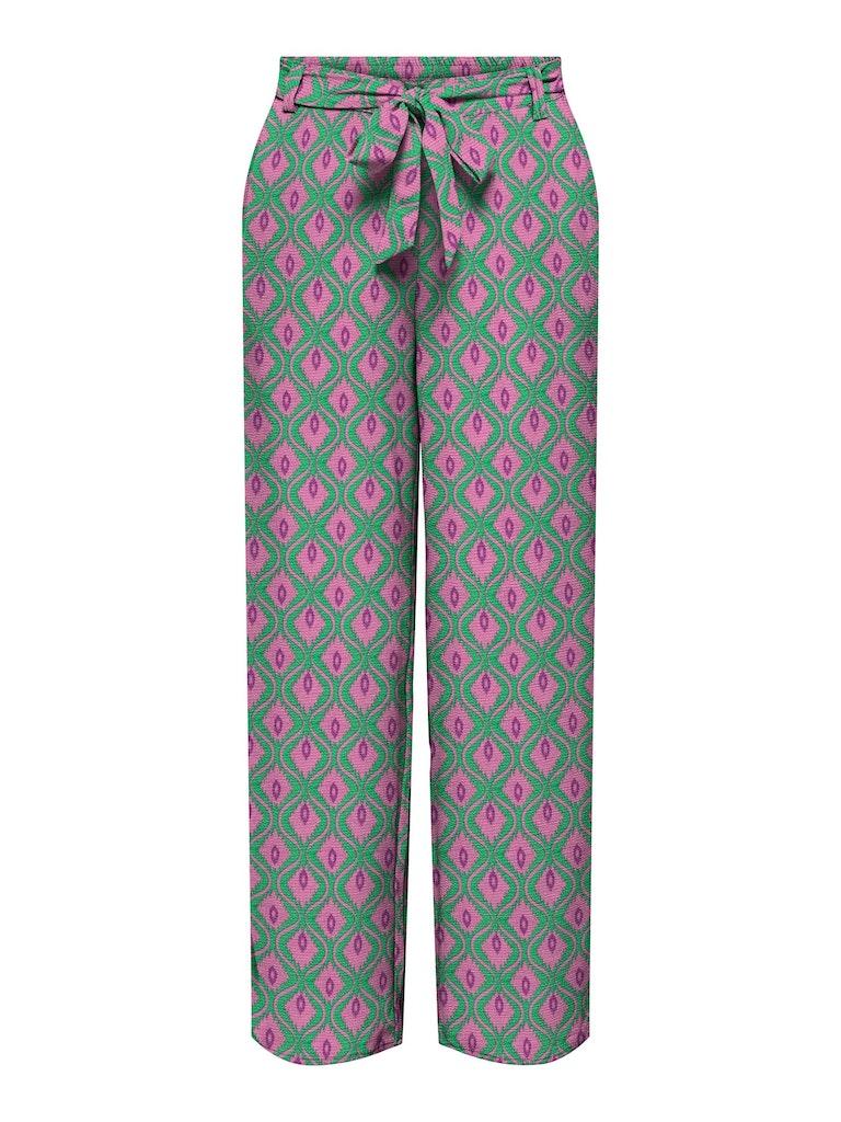 Only Onlnova Life Vis Palazzo Pant Aop 15264446 Broek Deep Mint 522 Vibrant Geo