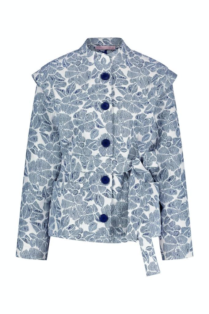 Studio Anneloes Suus Jacquard Jacket 09452 Jackets 6911 Dark Blue off White