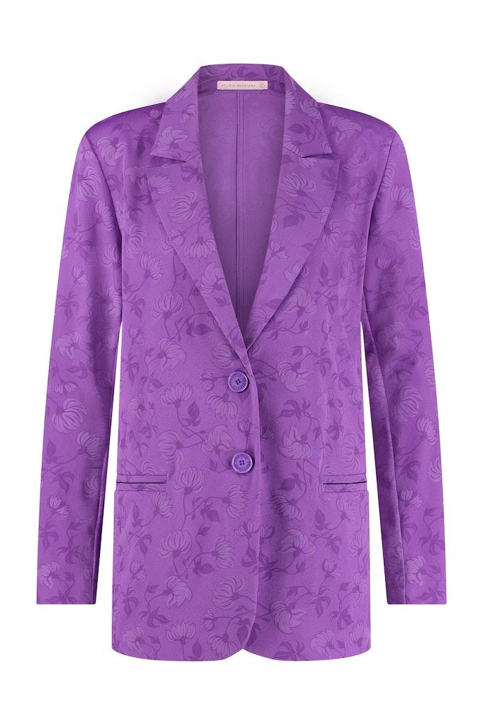 Studio Anneloes Sofia Jacquard Bonded Blazer 09618 Blazers 5200 Purper