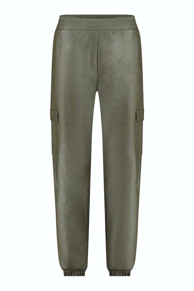 Studio Anneloes Evi Leather Cargo Trousers 09589 Cargobroeken 8000 Earth