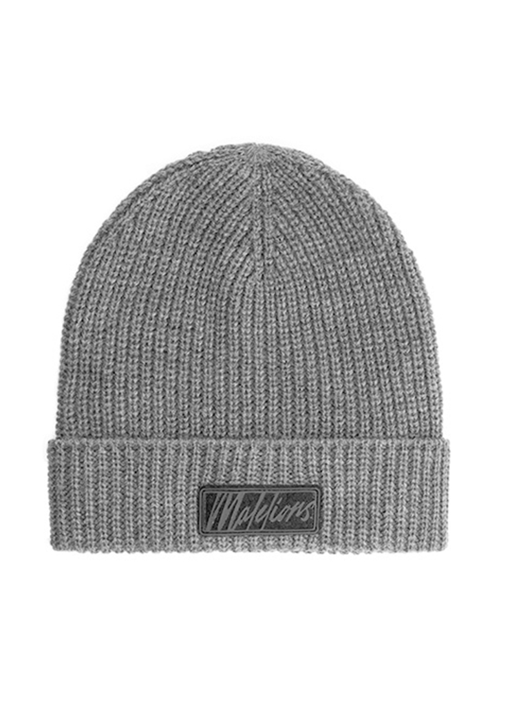 Malelions Ma2 aw23 03 Ribbed Logo Beanie Mutsen 201 Antra