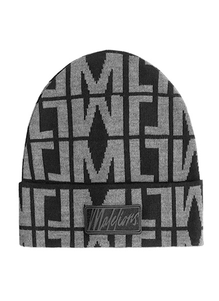 Malelions Ma2 aw23 07 Monogram Beanie Mutsen 906 Black antra