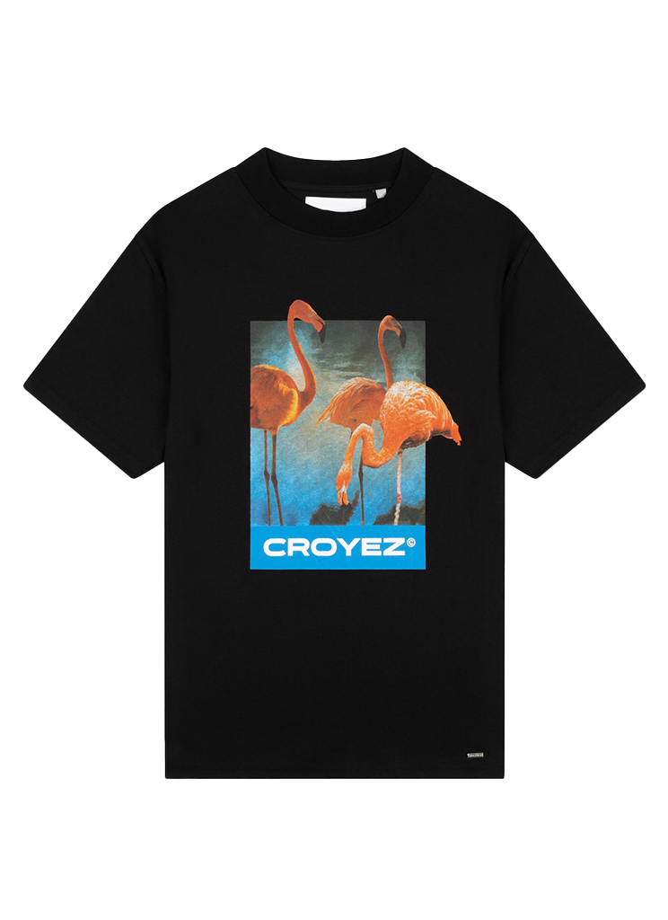 Croyez Homme Cr1 hs24 22 Flamingo Oasis T shirt Print T shirts 900 Black