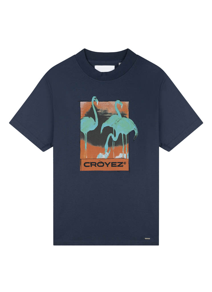 Croyez Homme Male Shirts En Tops Cr1 hs24 25 Thermal Flamingo T shirt