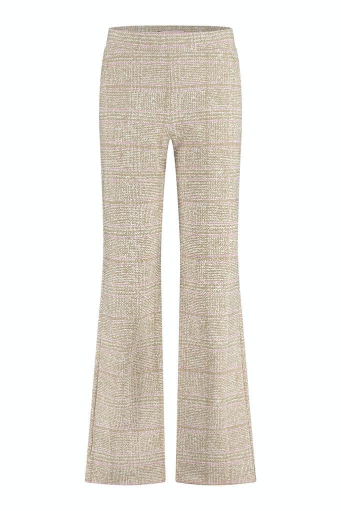 Studio Anneloes Meghan Bonded Check Trousers 09930 Broek 1116 Offwhite clay