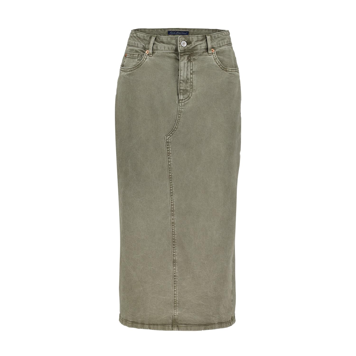 Red Button Srb4298 Sibelle Skirt Coloured Denim Dark Khaki