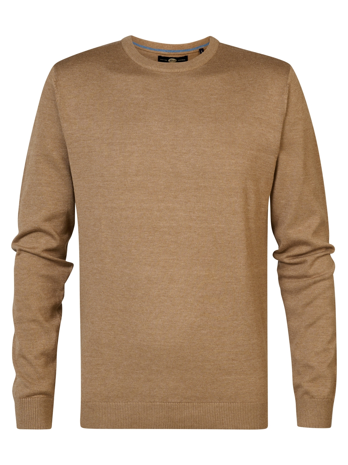 Petrol M 3040 kwr201 Knitwear Round Neck Basic Trui 7140 Oak