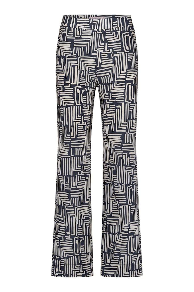 Studio Anneloes Lexie Graphic Trousers 11065 Broek 1469 Kit dark Blue