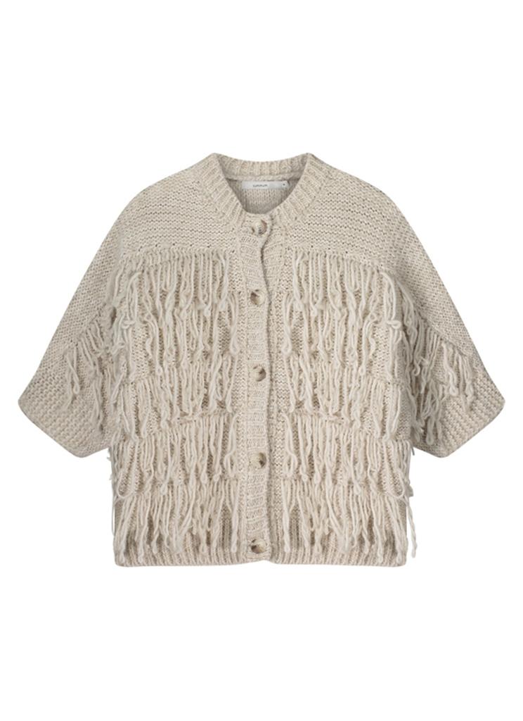 Summum Female Vesten Cardigan 3 4 Sleeve Fringe Knit 7s5855 8008