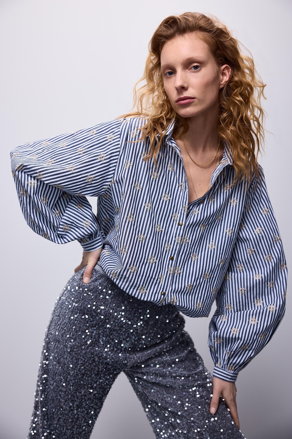 Summum Female Blouses Blouse Scattered Embrostripe 2s3128 12011