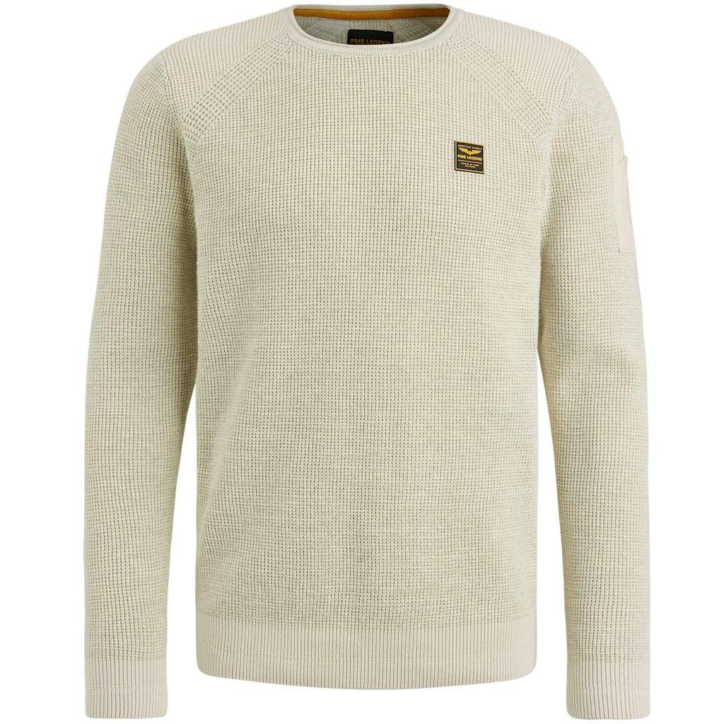 Pme Legend Male Truien Pkw2408301 R neck Cotton Rib Melee Knit