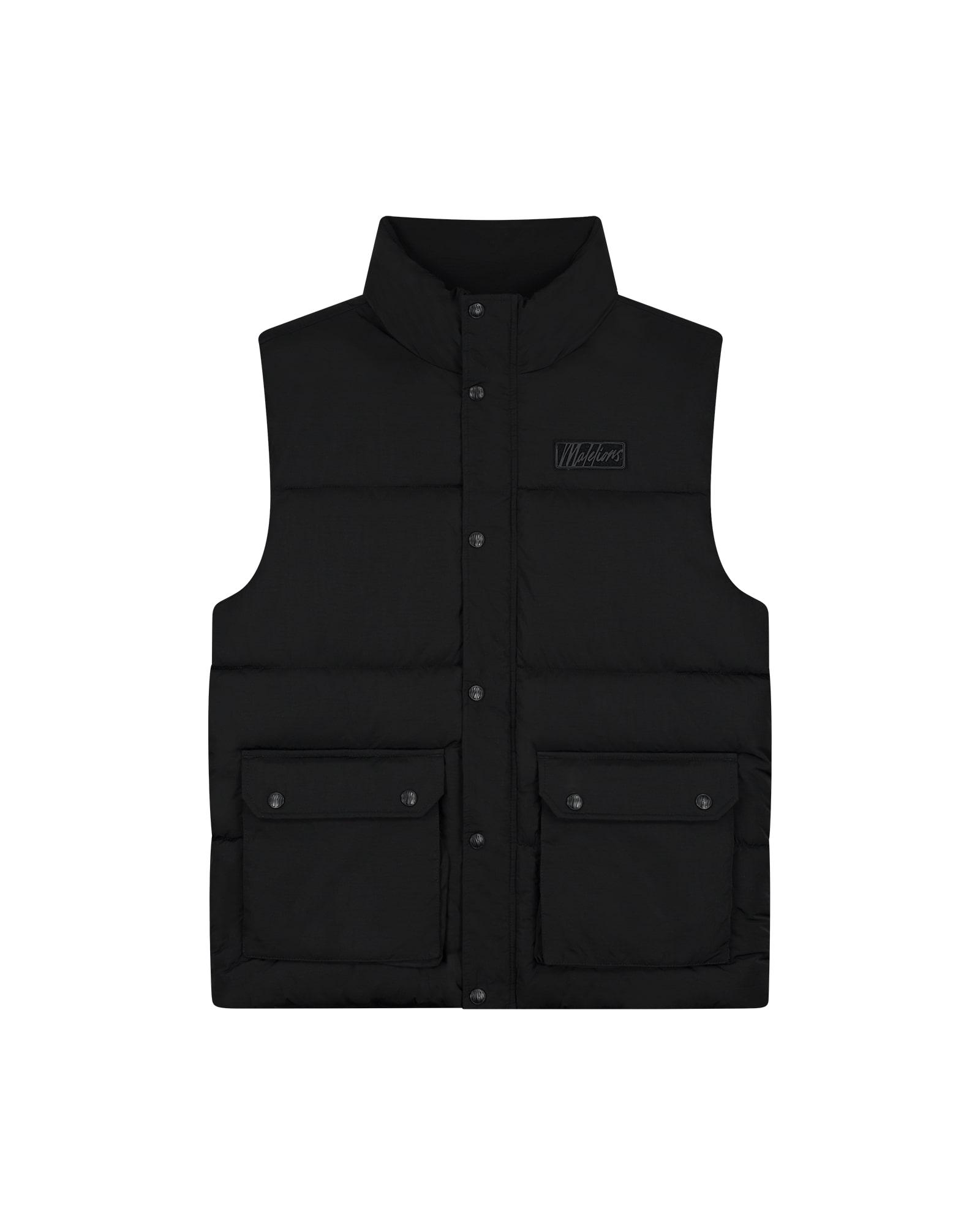 Malelions Mm1 aw24 13 Crinkle Padded Vest Vest 900 Black