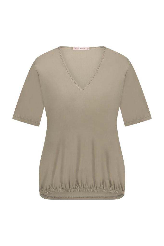 Studio Anneloes Vickey Sl Top 11255 T shirt Korte Mouw 1600 Clay