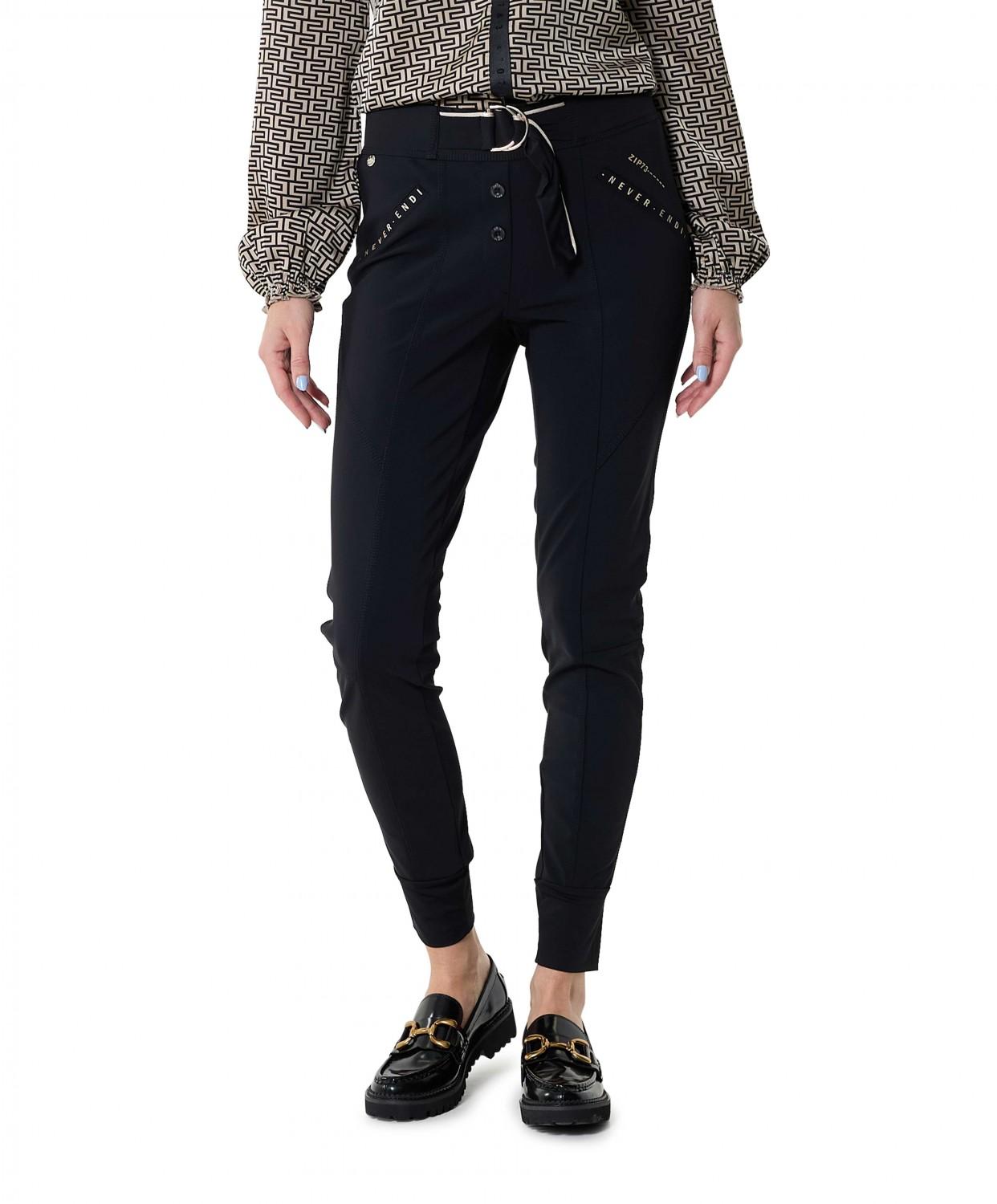 Zip73 Female Broeken Broek Never Ending Zwart W24 615 02 001