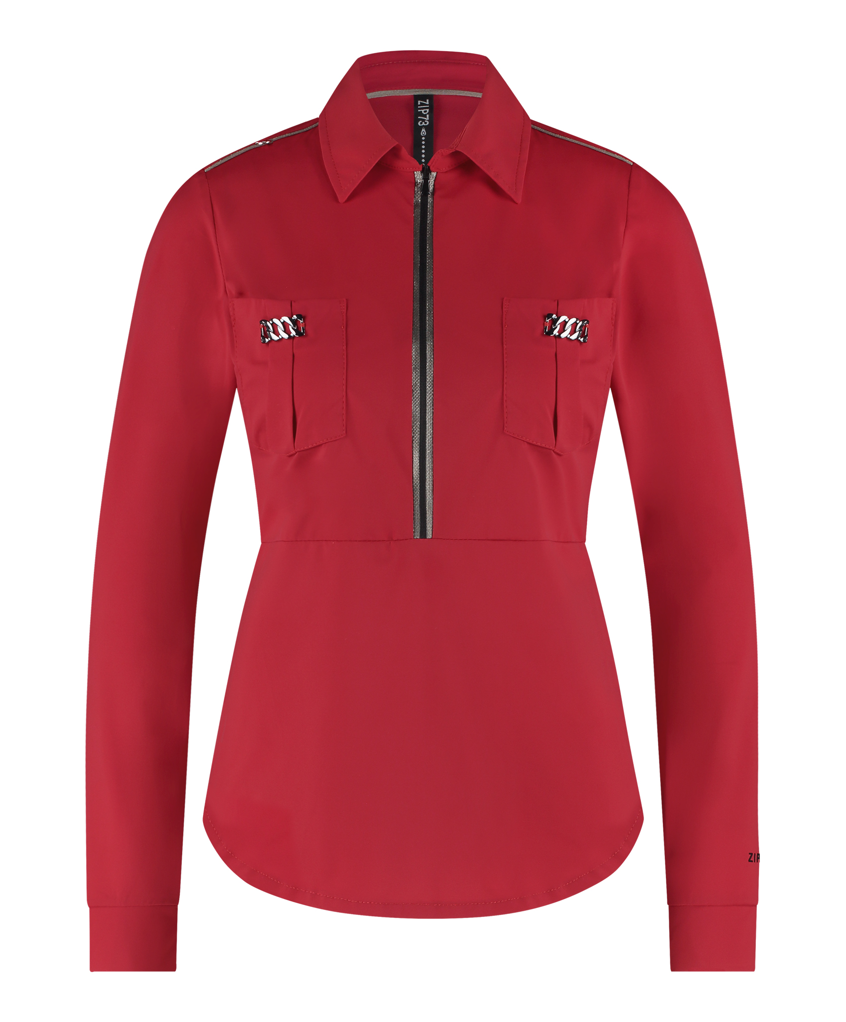 Zip73 Female Shirts En Tops Top Rits L.mouw Lipstick Red W24 623 03 610