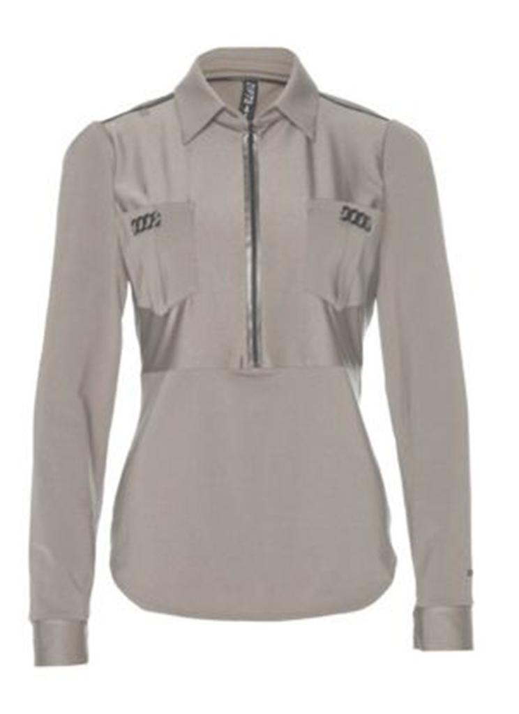 Zip73 Female Shirts En Tops Top Rits L.mouw Zw champagne W24 623 08 009