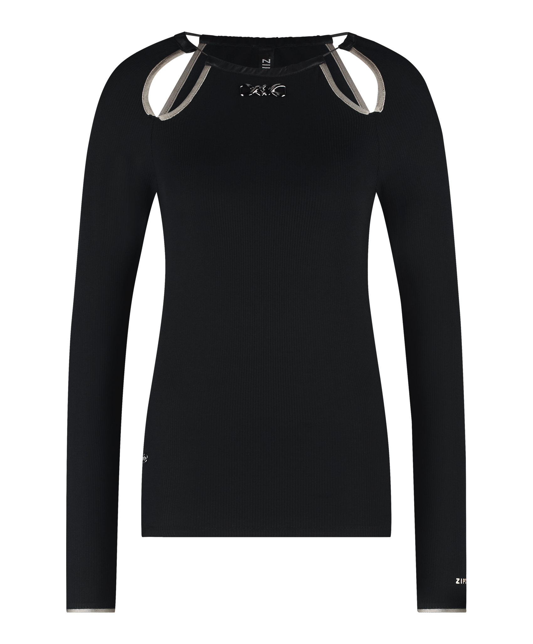 Zip73 Female Shirts En Tops Top Cut out Zw champagne W24 628 01 009