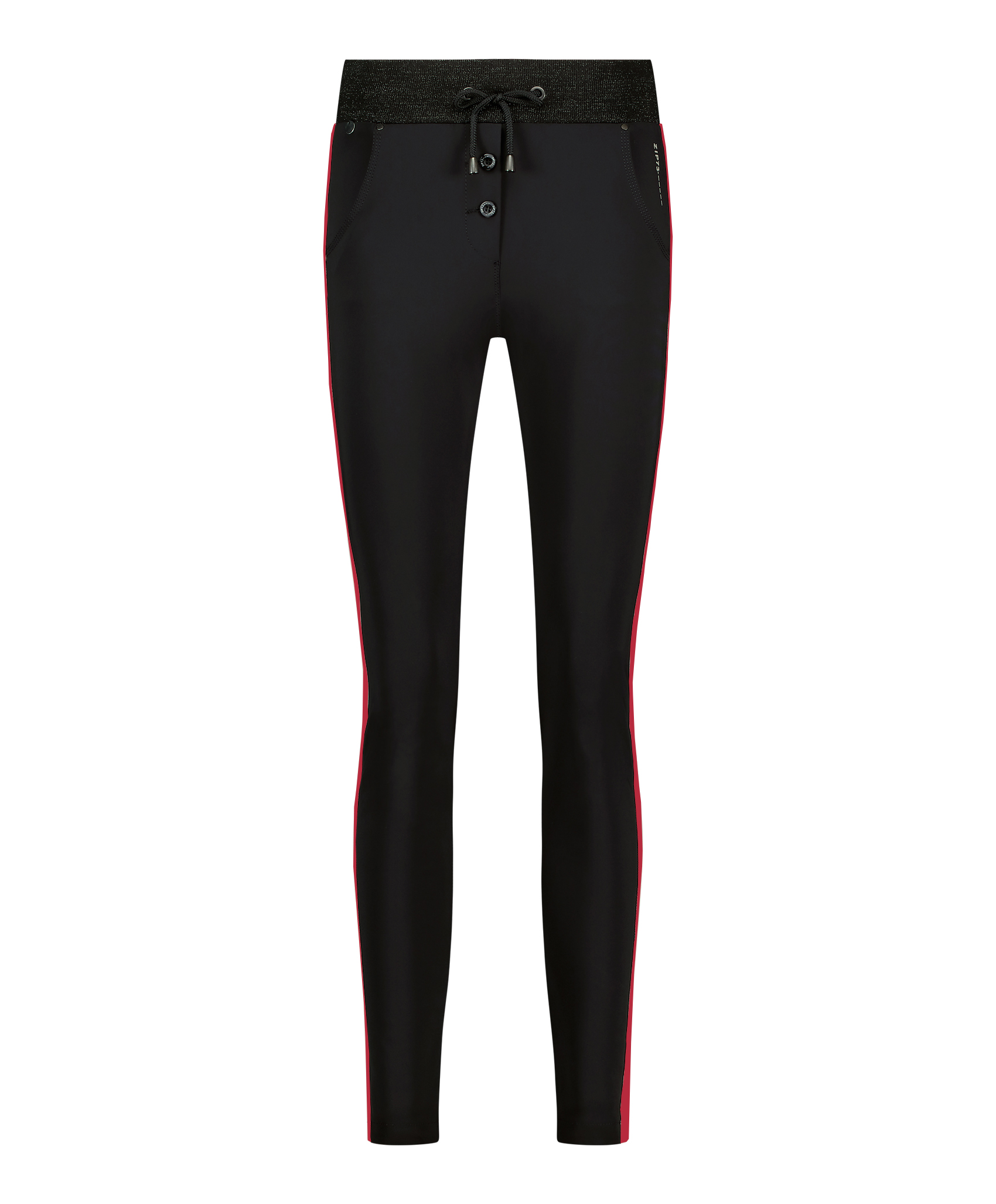 ZIP73 Female Broeken Broek Boord Zwart/lipstick Red W24/714/06/019