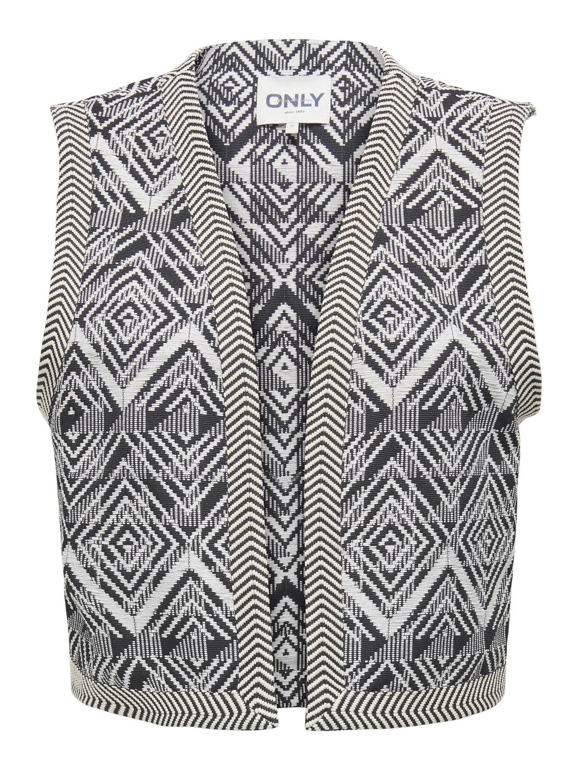 Only Onllilah S l Jaquard Vest Pnt Cs 15331871 Vest Pumice Stone Black Pattern