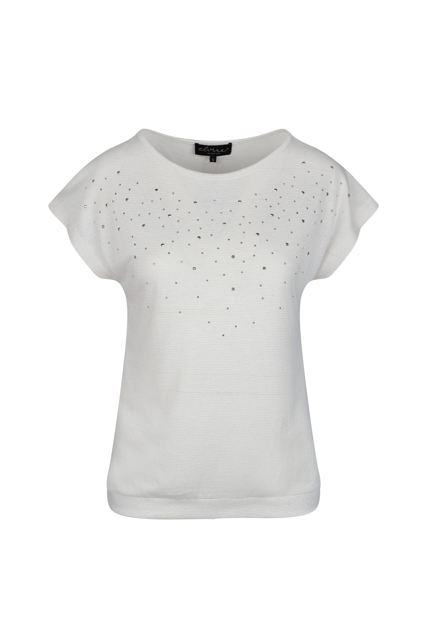 Elvira Casuals E3 24 024 Top Elena T shirt Korte Mouw 796 Ecru