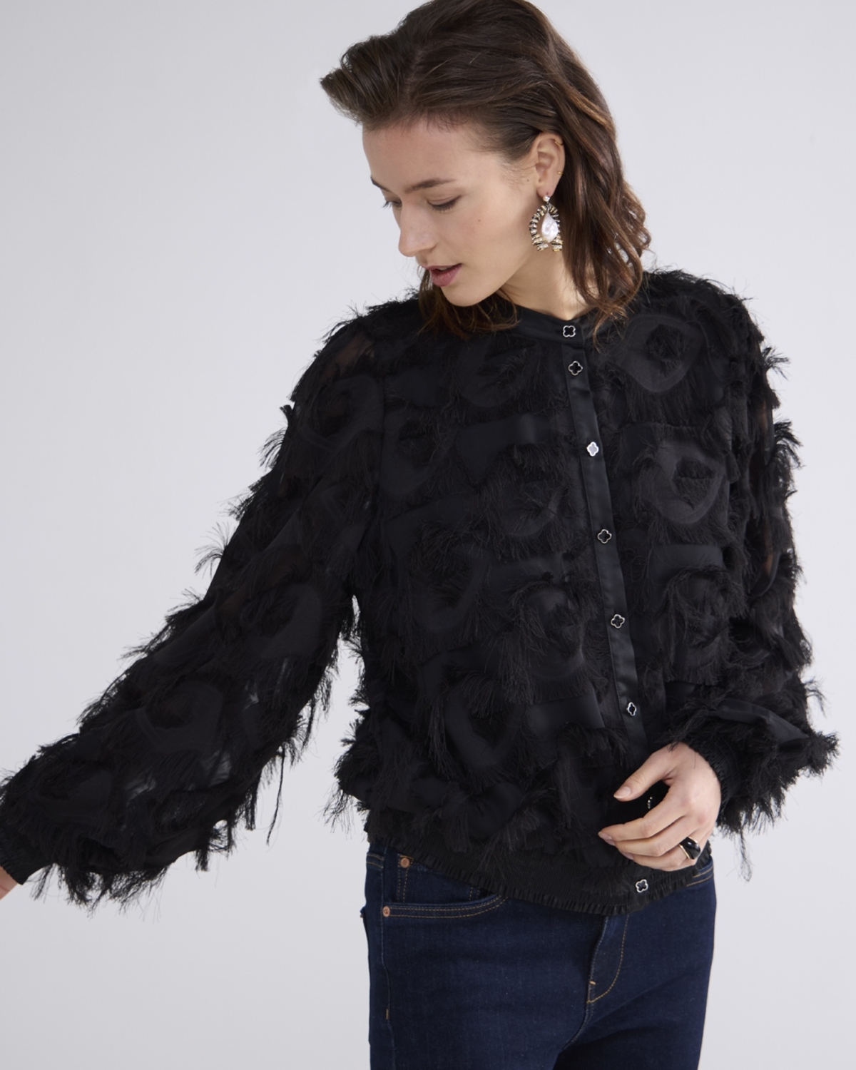 Summum Blouse Fringe Fluffy 2s3189 12066 Blouse 990 Black