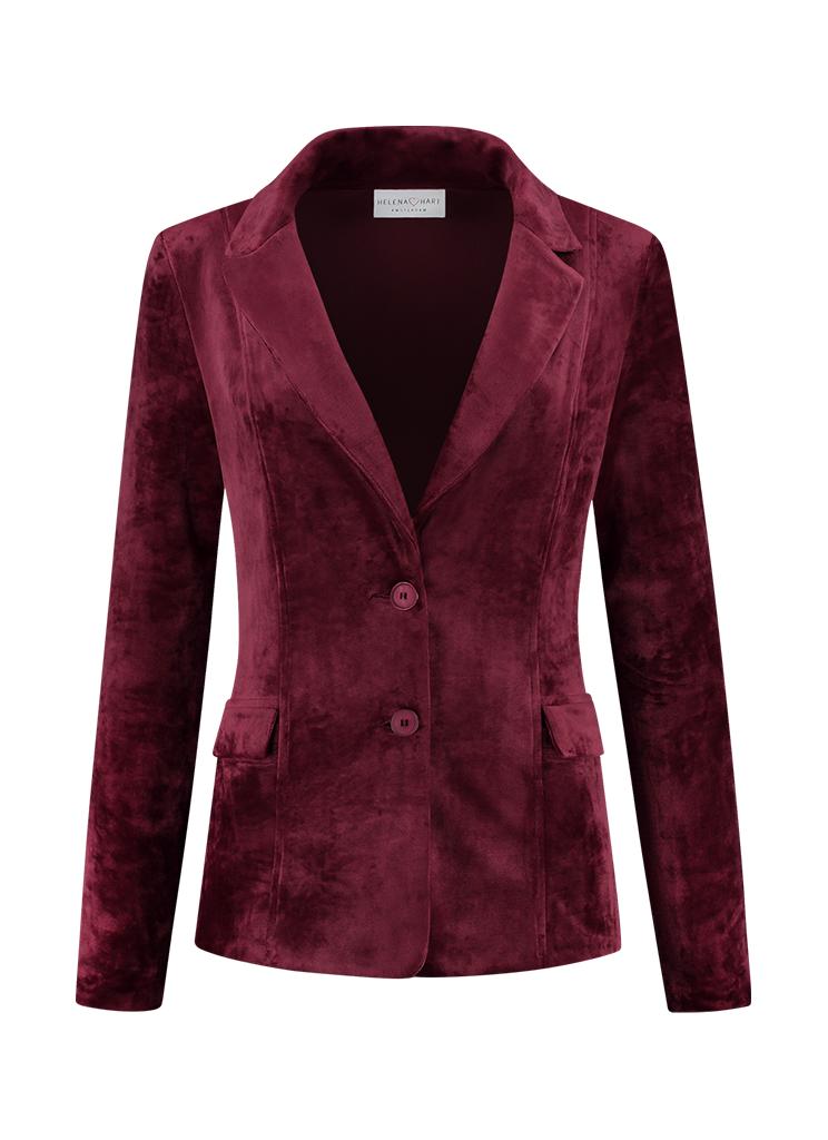 Helena Hart 7425uni Blazer Velour Midi Uni Blazers Wine