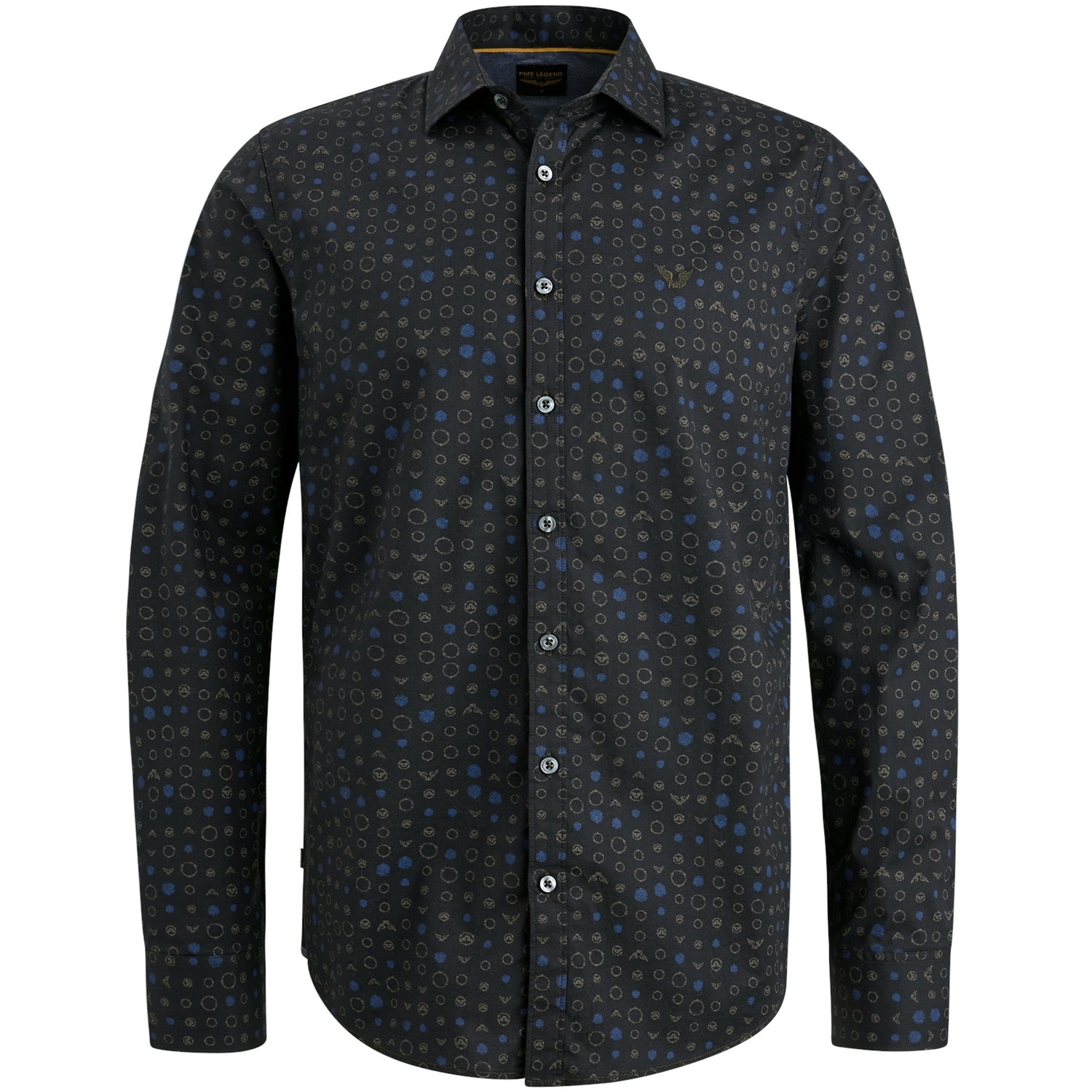 Pme Legend Male Overhemden Psi2410204 Long Sleeve Shirt Print On Poplin