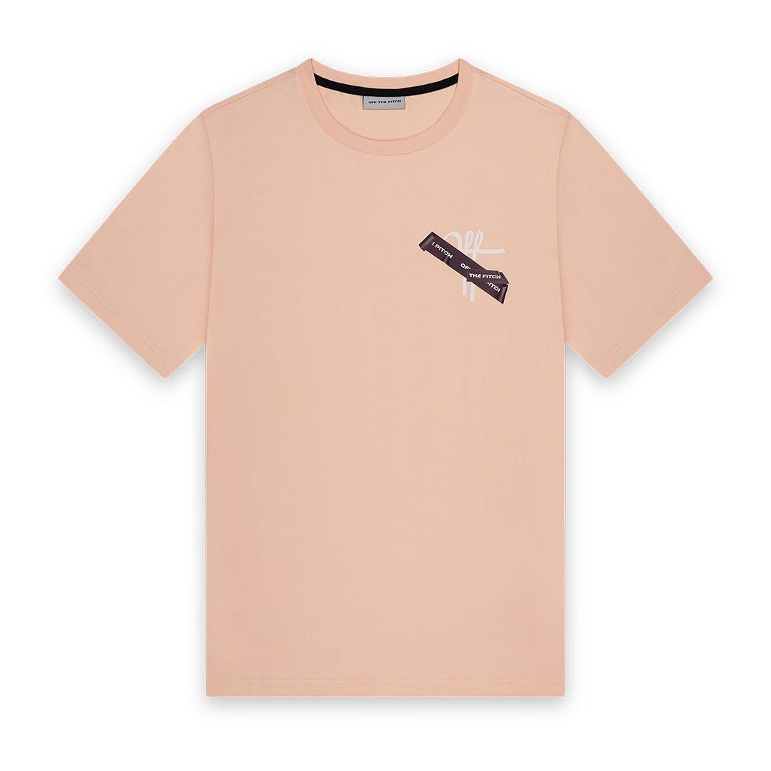 Off The Pitch Otp243028 Tape Off Slim Fit Tee Print T shirts 393 Peachy Keen