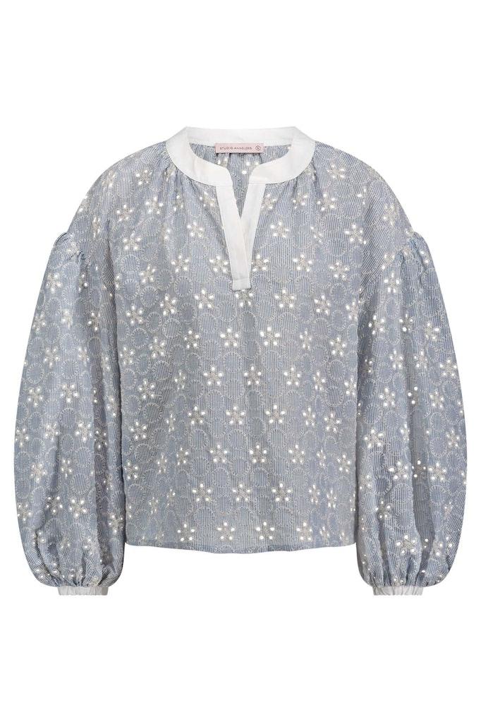 Studio Anneloes Marcha Embroidery Blouse 11801 Blouse 6614 Light Blue kit