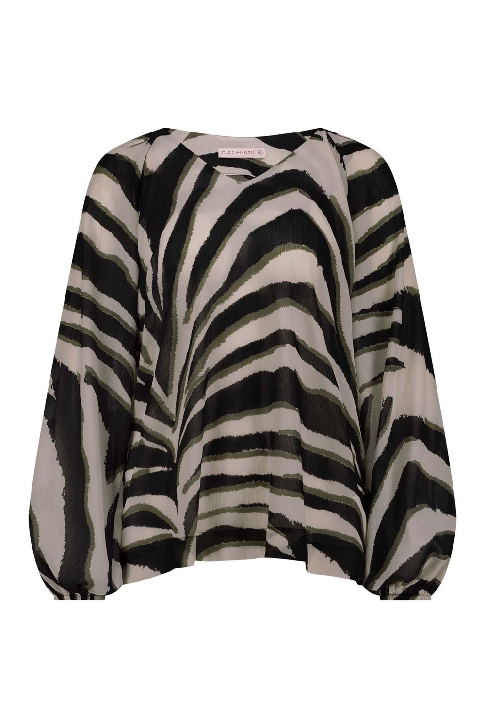 Studio Anneloes Female Shirts En Tops Elain Zebra Crepe Top 11841