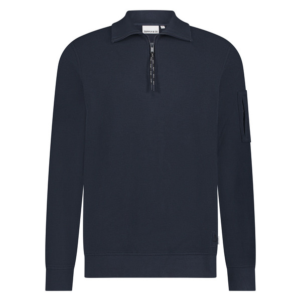 Supply co Male Truien Halvar Waffle Halfzip