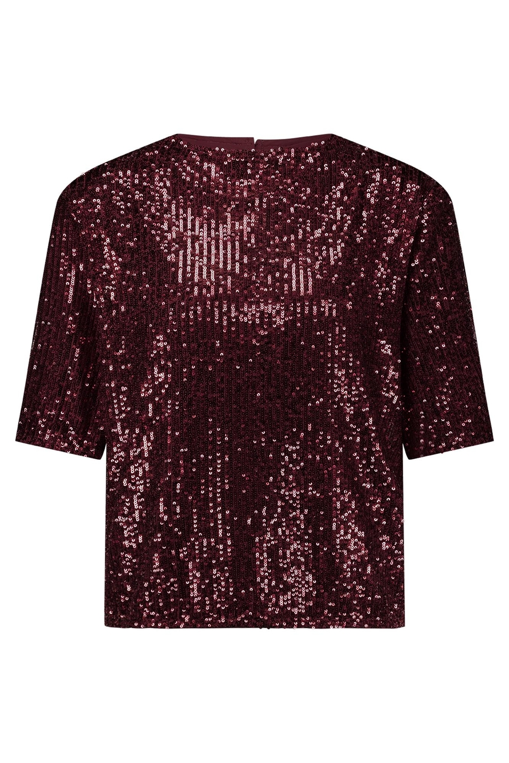 Studio Anneloes Princess Sequins Top 12035 T shirt Korte Mouw 3600 Merlot