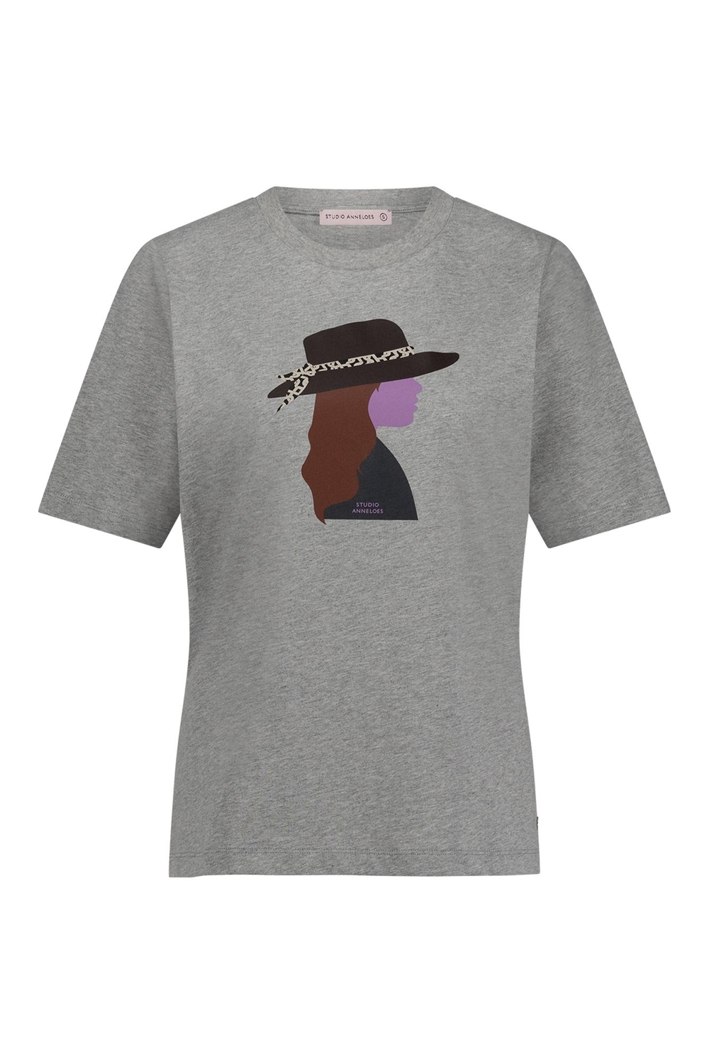 Studio Anneloes Klaasje Cowgirl Tshirt 12175 T shirt Korte Mouw 9500 Grey Melange