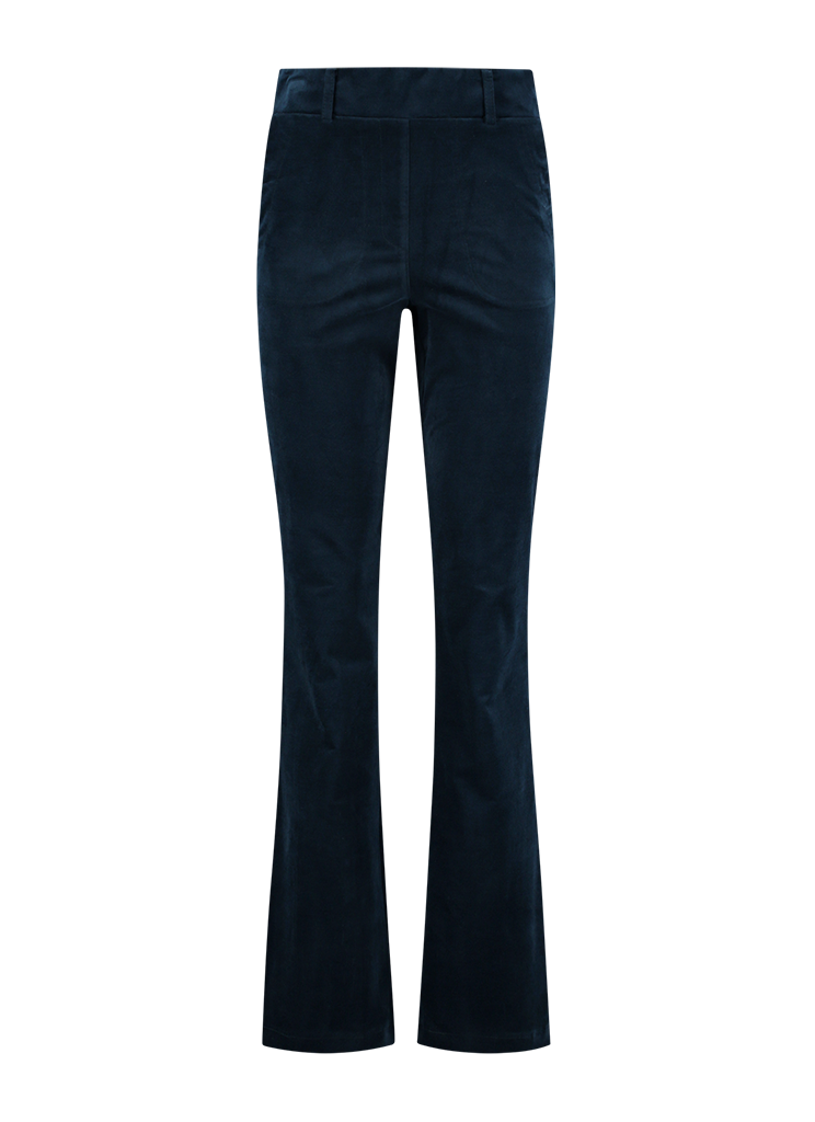 Helena Hart 7559 Broek Flair Velvet Flared Marine