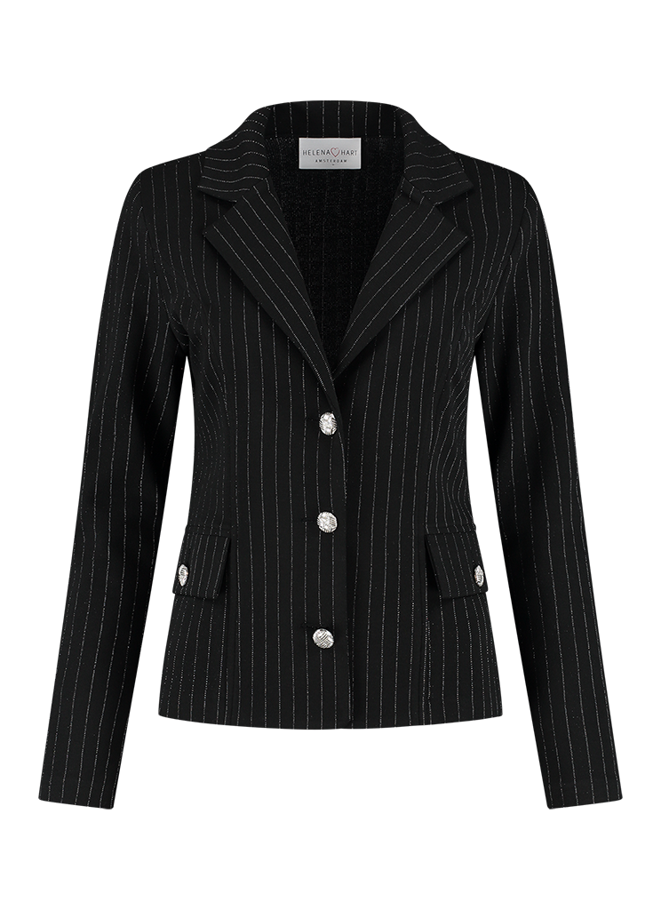 Helena Hart Female Jassen 7553 Blazer Kort Pinstripe