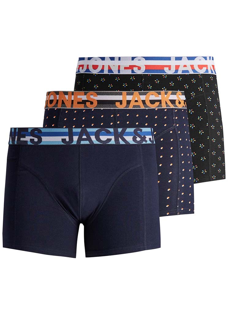 Jack Jones Male Ondergoed Jachenrik Trunks 3 Pack Noos