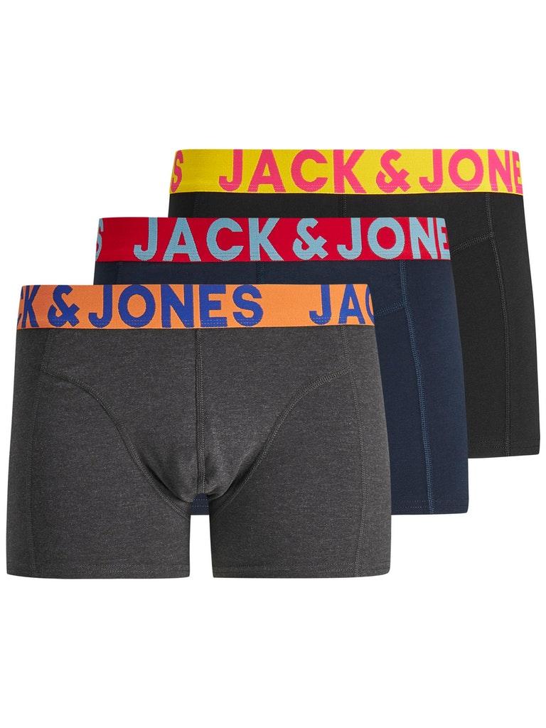 Jack Jones Male Ondergoed Jaccrazy Solid Trunks 3 Pack